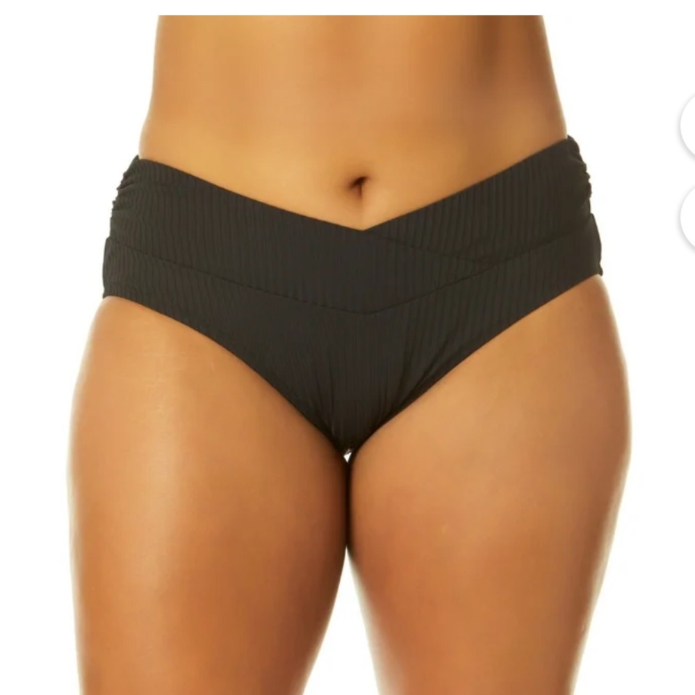 Women's High-Waist High Leg Ribbed Bikini Bottom size 3X NWT